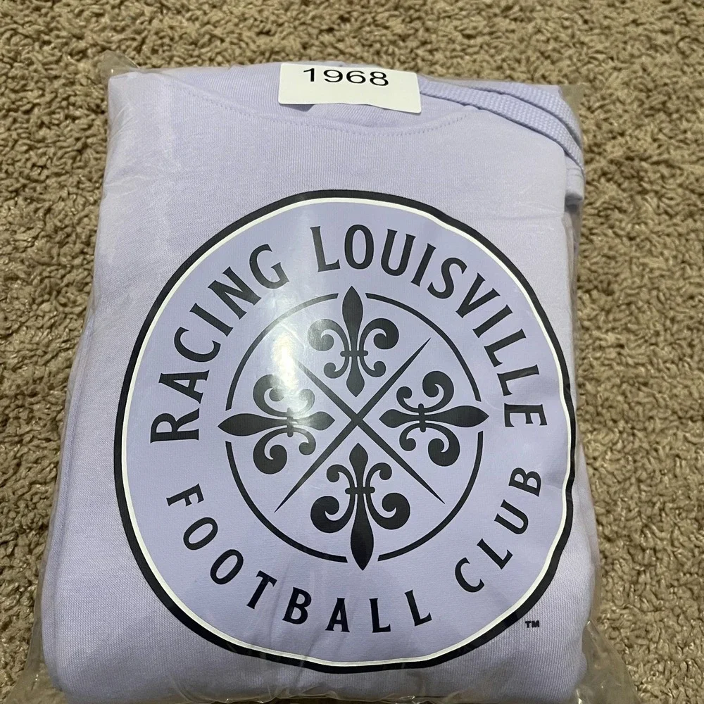 Racing Louisville Hoodie Mens Medium Purple Club‎ Fleece Hoody Sweatshirt NWSL